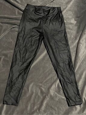 SHEIN Black Faux Leather Leggings